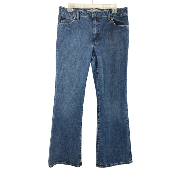 GAP Denim - GAP‎ Flare Jeans Women Size 12 R Medium Wash Denim Stretch Mid Rise